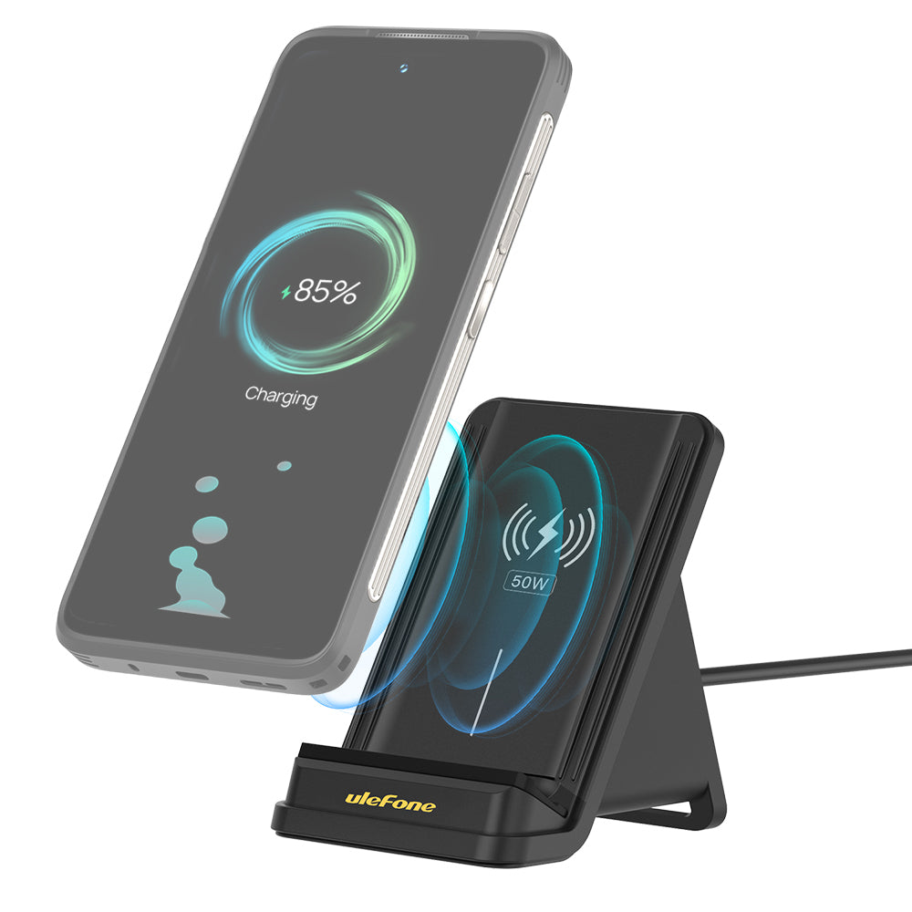 Cargador inalámbrico Ulefone 50W con soporte negro