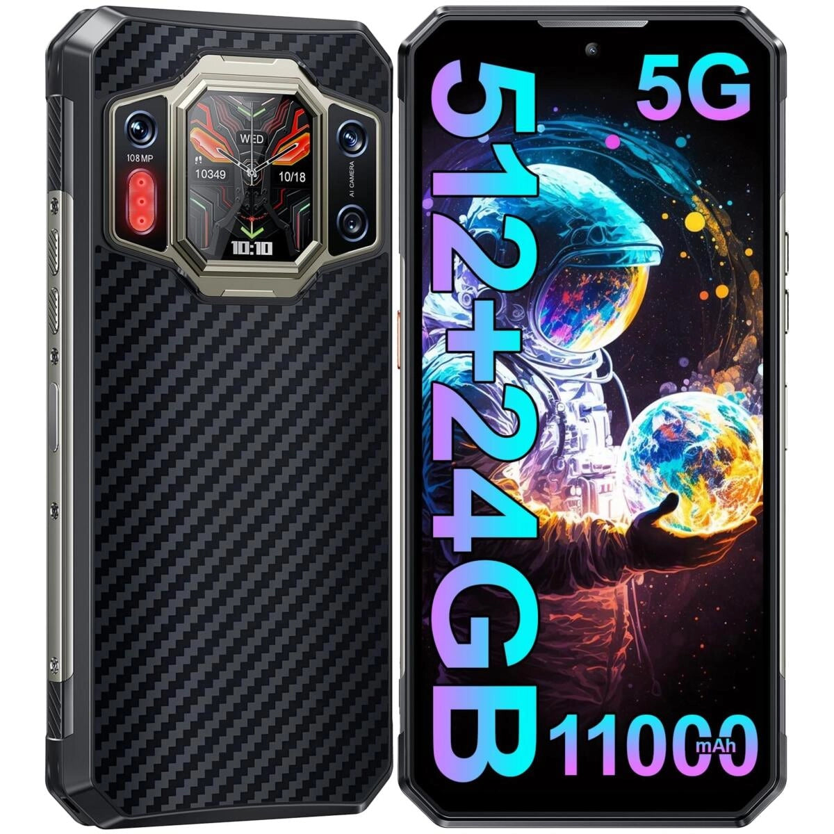 OUKITEL WP30 Pro 5G Smartphone resistente - Pantalla dual, 11000mAh y 120W
Super Charge, 108MP+20MP Cámara, 24GB+512GB, pantalla de 6.78 pulgadas