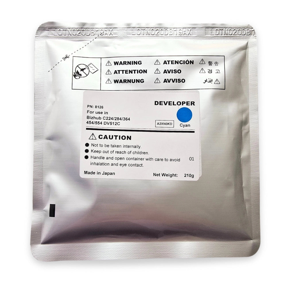 Revelador Cyan Konica Minolta Bh C 220/266/224/284/364/454/554/258/308/368/458/658