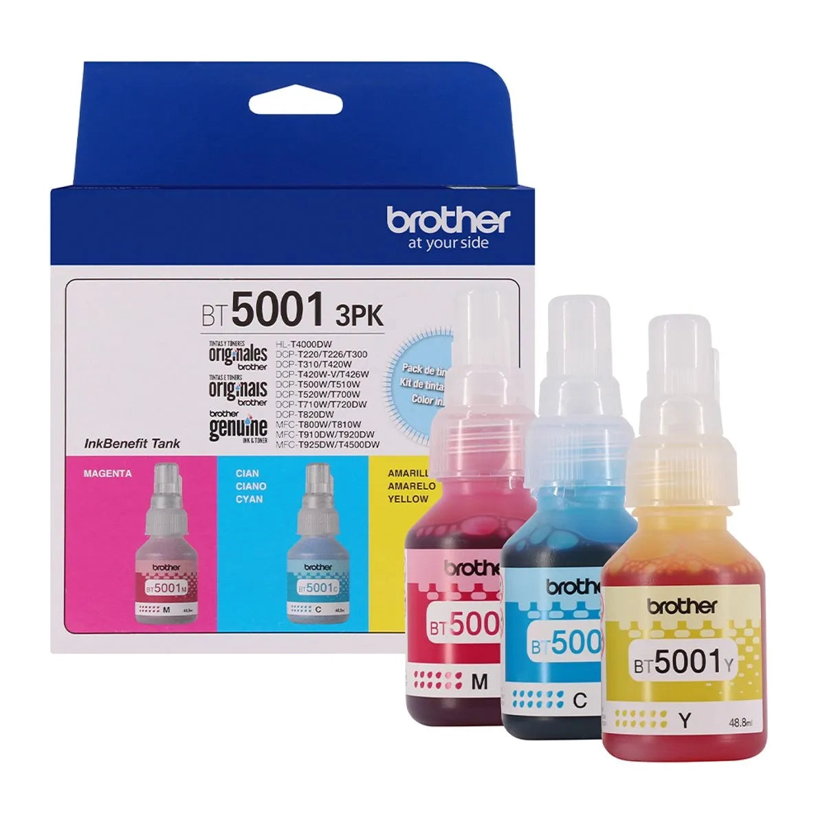 Tinta Original Brother Tripack 5001 Colores C,y,m Dcp T220/420w/520w/720dw/820