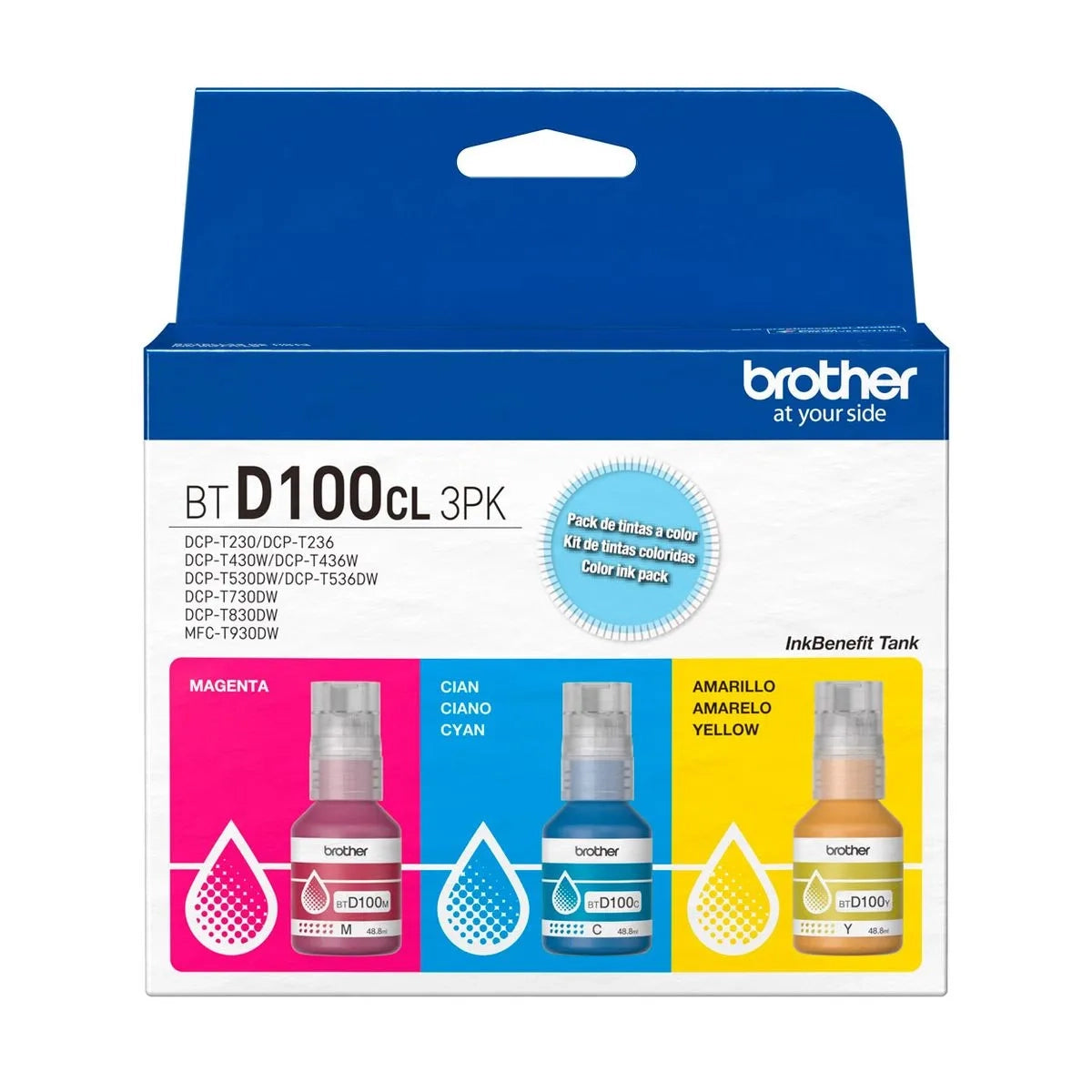 Tinta Original Brother Tripack D100 Colores C,y,m T 530/730/830/930