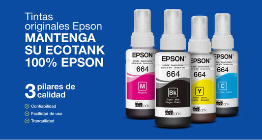 Tinta Original Epson T664 Negro L110/l120/l200/l210/l300/l310/l350/l355/l365