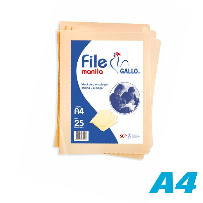 Folder Manila Gallo A4 CAJA x 500 Unidades