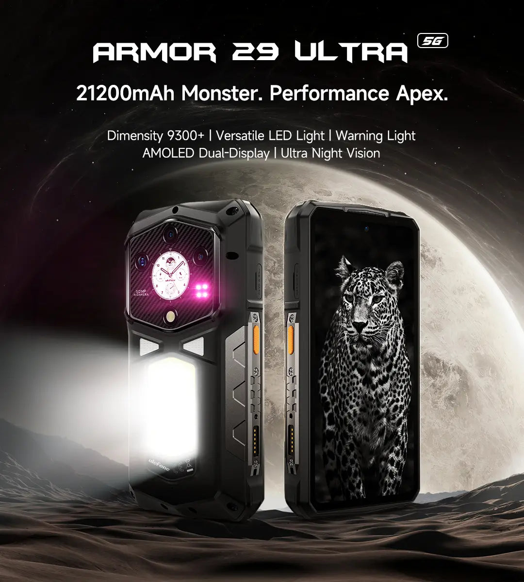 Ulefone Armor 29 Ultra 5G negro, vista del equipo