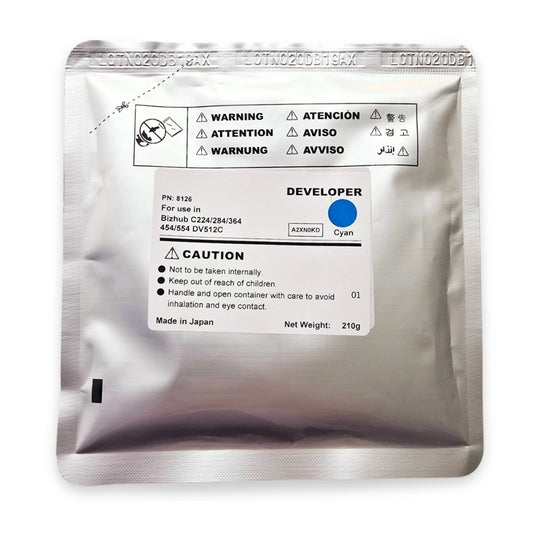 Revelador Cyan Konica Minolta Bh C 220/266/224/284/364/454/554/258/308/368/458/658