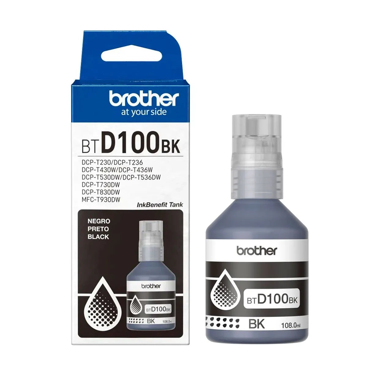 Tinta Original Brother Bt D100bk Negro Dcp T230/236/430/436/530/536/730/830/930