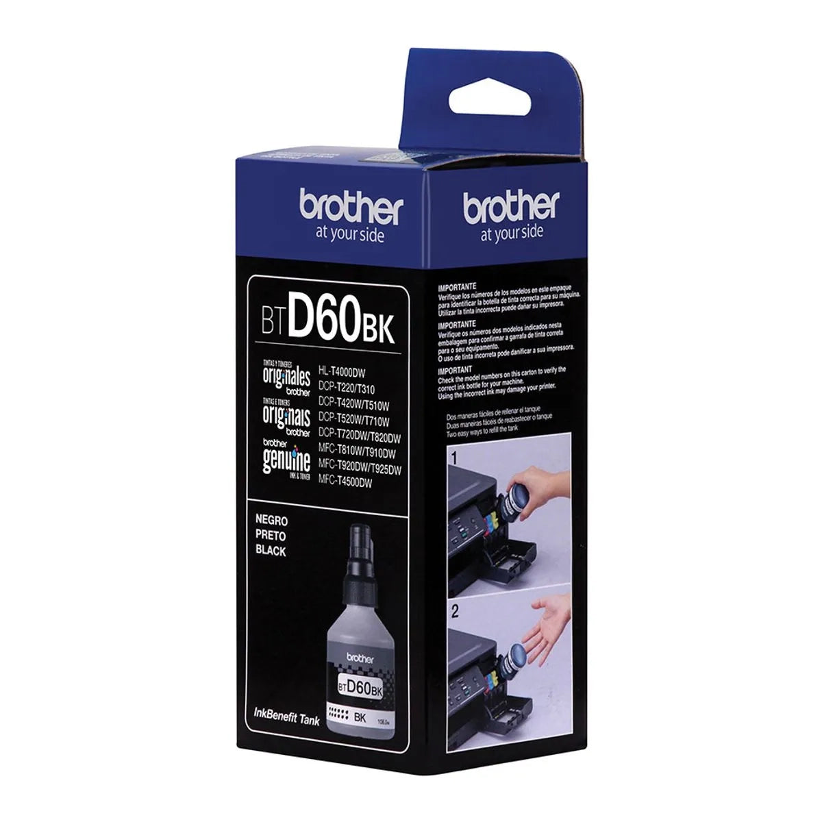 Tinta Original Brother Bt D60bk Negro Dcp T220/t226/t426/t420w/t520w/t720dw/t820