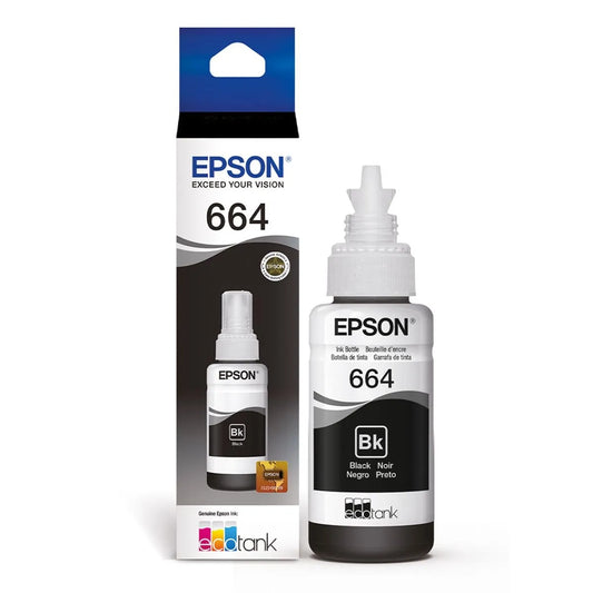 Tinta Original Epson T664 Negro L110/l120/l200/l210/l300/l310/l350/l355/l365